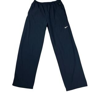 Nike DriFit Navy Blue Nylon Featherweight Track Pants Ankle Zip Leg Vents Size L